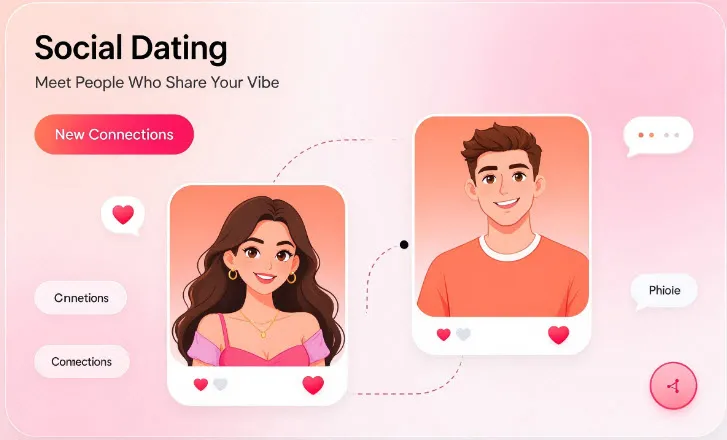 TikTok 交友社交栏目：兴趣匹配与好友互动界面